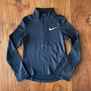 Nike girls black jacket mock neck 1/2 zip athletic top long sleeve kids small